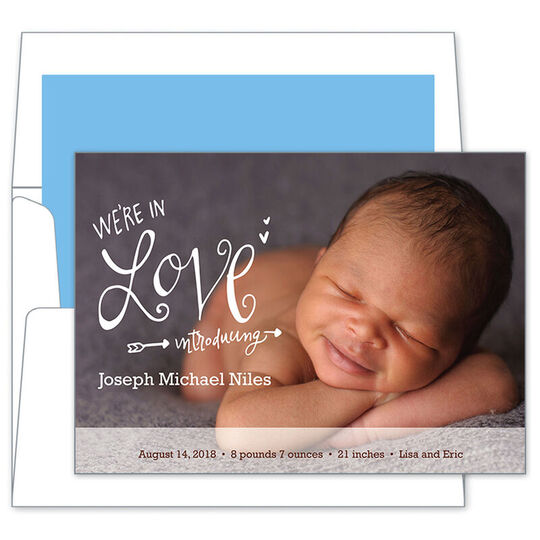 We're in Love Photo Baby Announcements